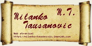 Milanko Taušanović vizit kartica